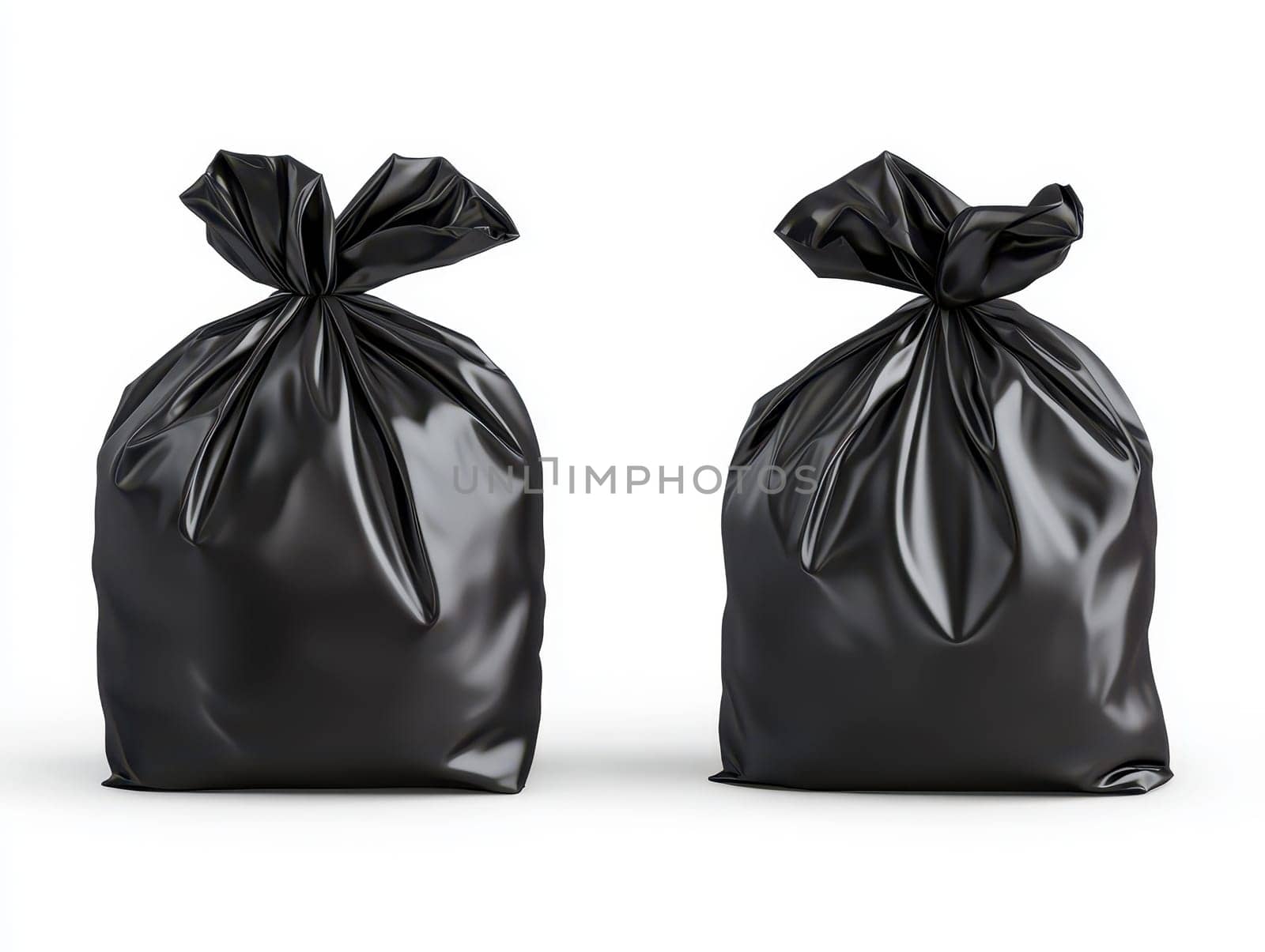 Garbage bags on a white background. generative ai.