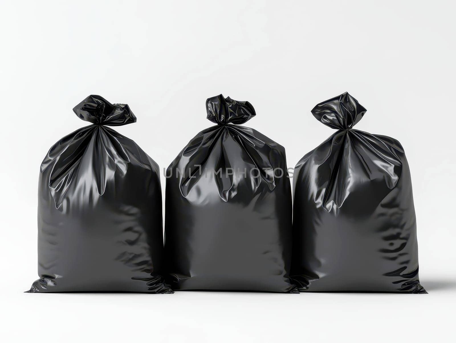 Garbage bags on a white background. generative ai.