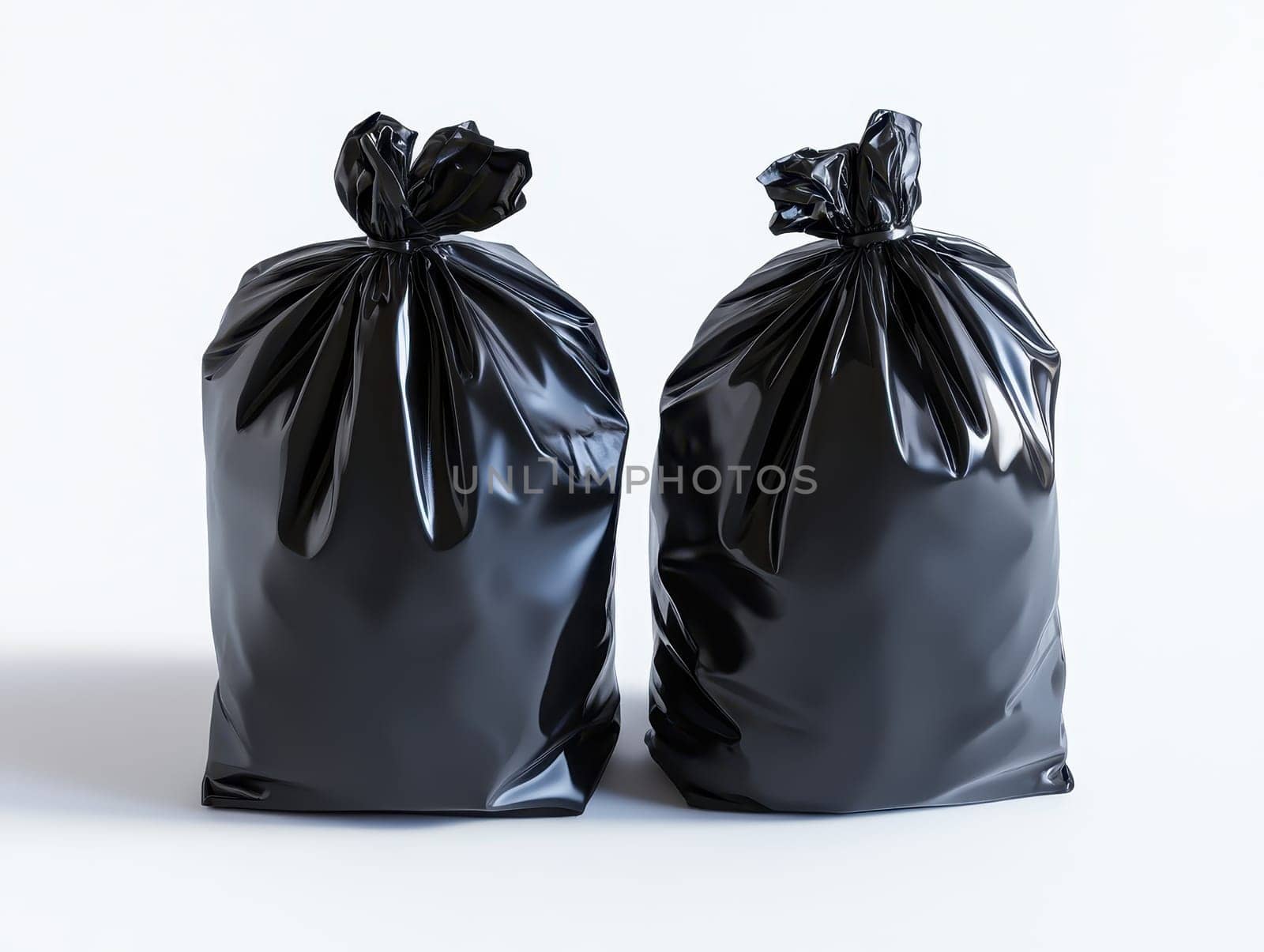 Garbage bags on a white background. generative ai.
