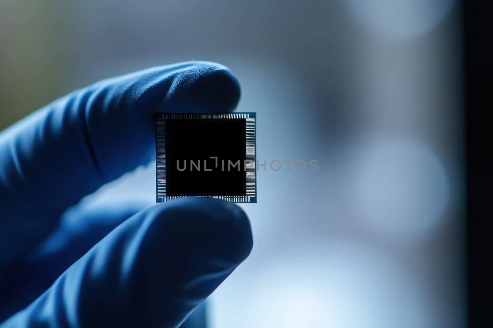 A close-up view of a hand holding a microchip, showcasing technology and innovation in the electronic industry. High quality illustration