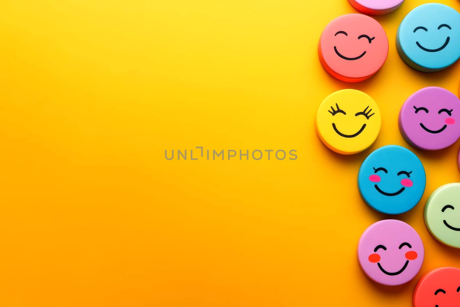 Funny smiley face on a white background. World Emoji Day.