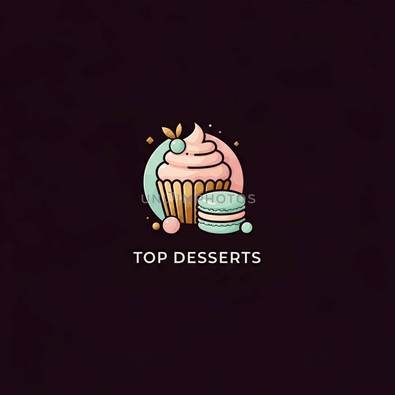 Colorful cupcakes and macarons are presented beautifully, radiating sweetness and artistic allure.