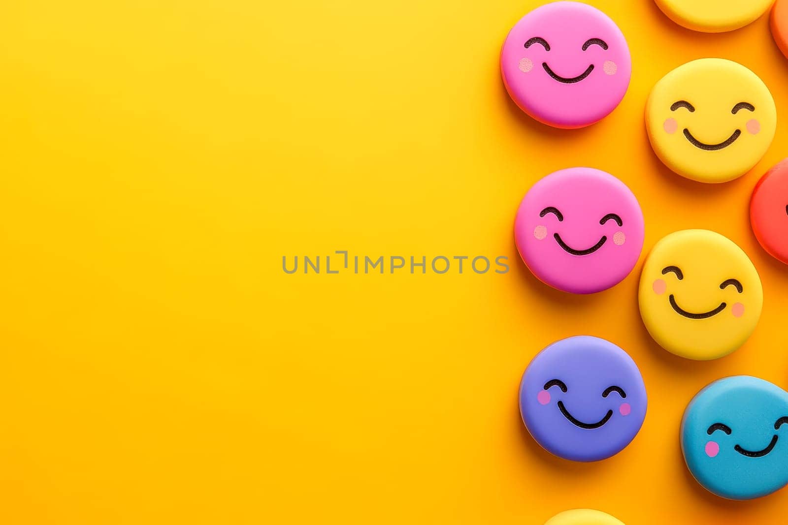 Funny smiley face on a white background. World Emoji Day.
