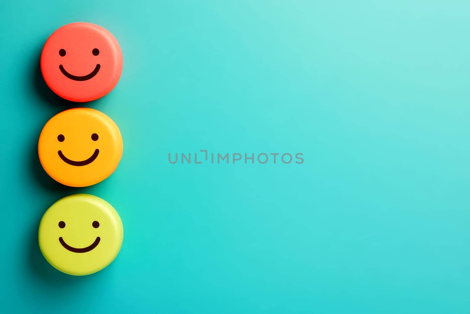 Colorful happy emoticons and smiling faces on a vibrant background with copy text space representing joy and excitement in a cheerful creative collection. --ar 3:2 --v 6.1 Job ID: fe098316-5b7b-4ccb-b32b-78ff4c7c136a