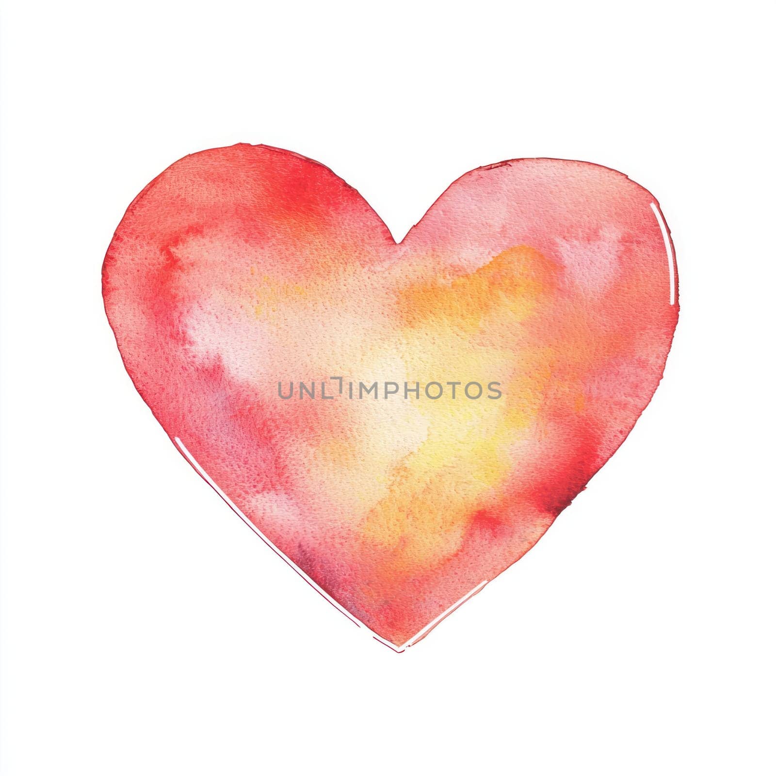 A vibrant heart shape in warm red and yellow hues, perfect for expressing love and affection