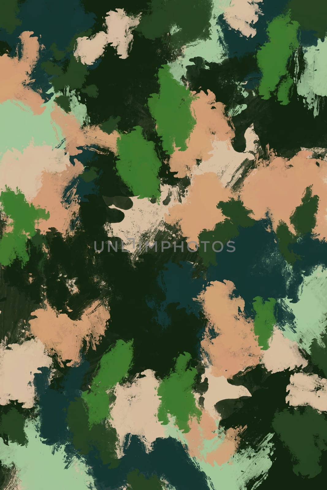 green-beige spotted camouflage textured background with brush strokes