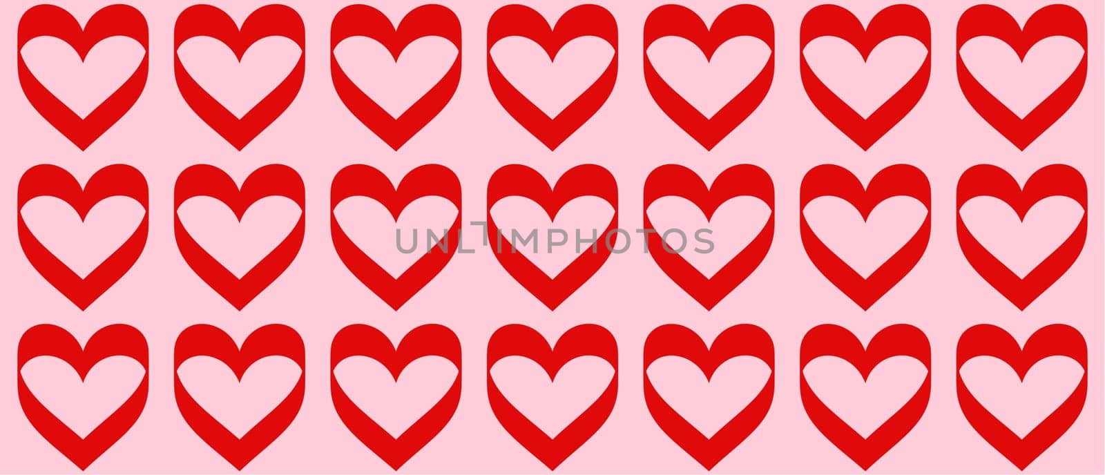 Pattern with love Valentine hearts. Template holiday illustration. Valentines cute romantic cartoon hearts .