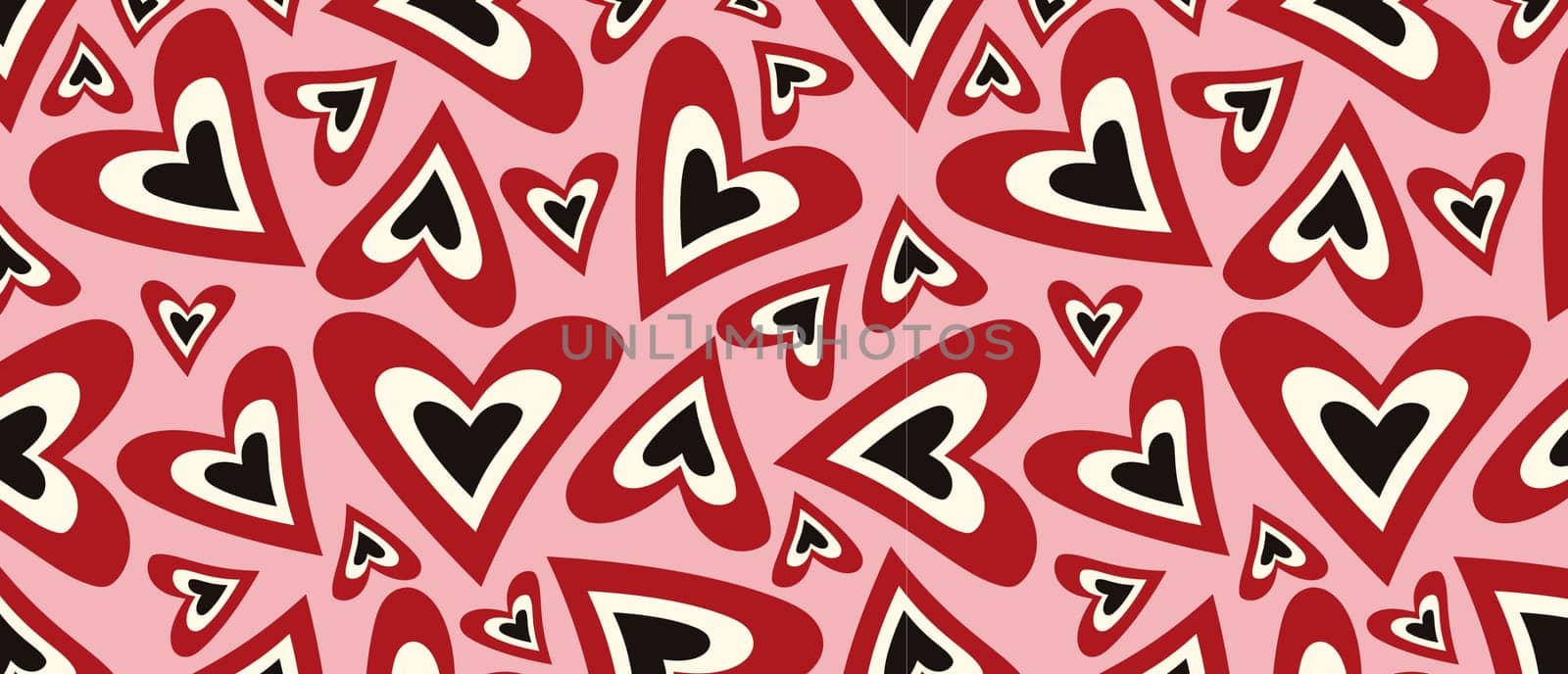 Pattern with love Valentine hearts. Template holiday illustration. Valentines cute romantic cartoon hearts .