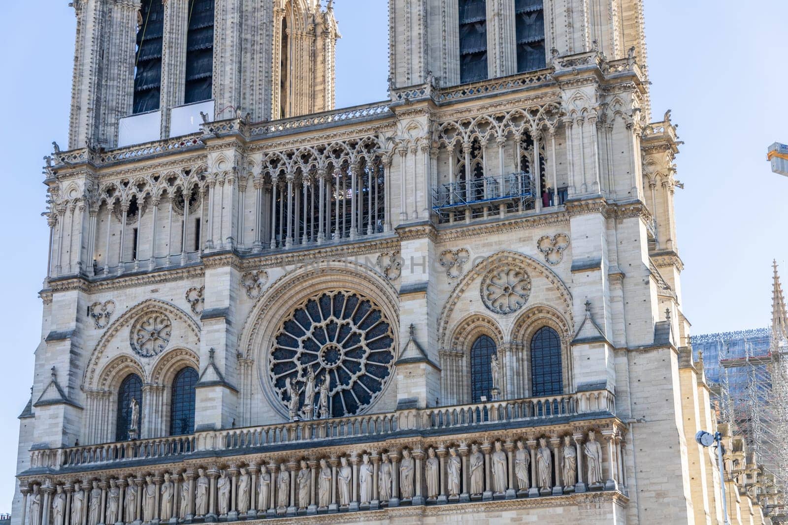 Newly restored Notre Dame Cathedral in Paris after the fire. Paris, France