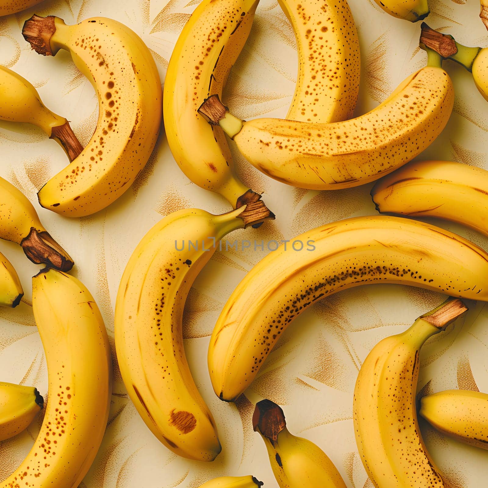 A cluster of bananas, a fruit from the banana family, is resting on a table. This natural food ingredient is commonly used in cuisine for various dishes