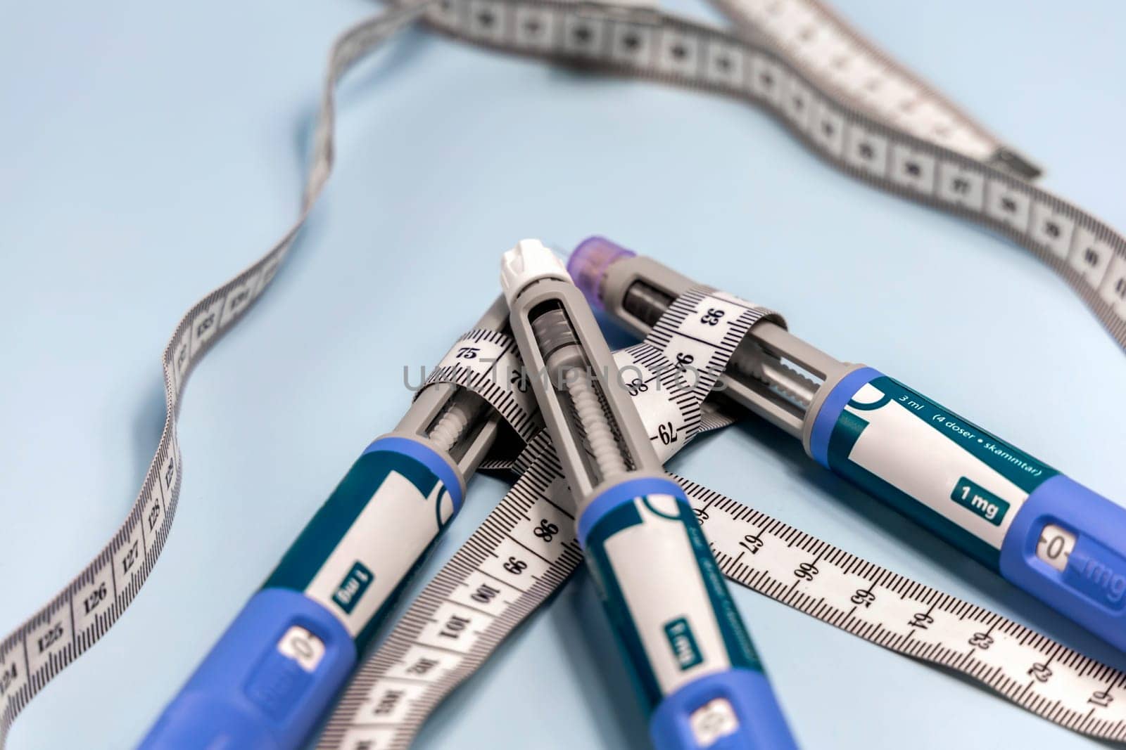 Ozempic Insulin injection pen or insulin cartridge pen for diabetics. Medical equipment for diabetes parients.