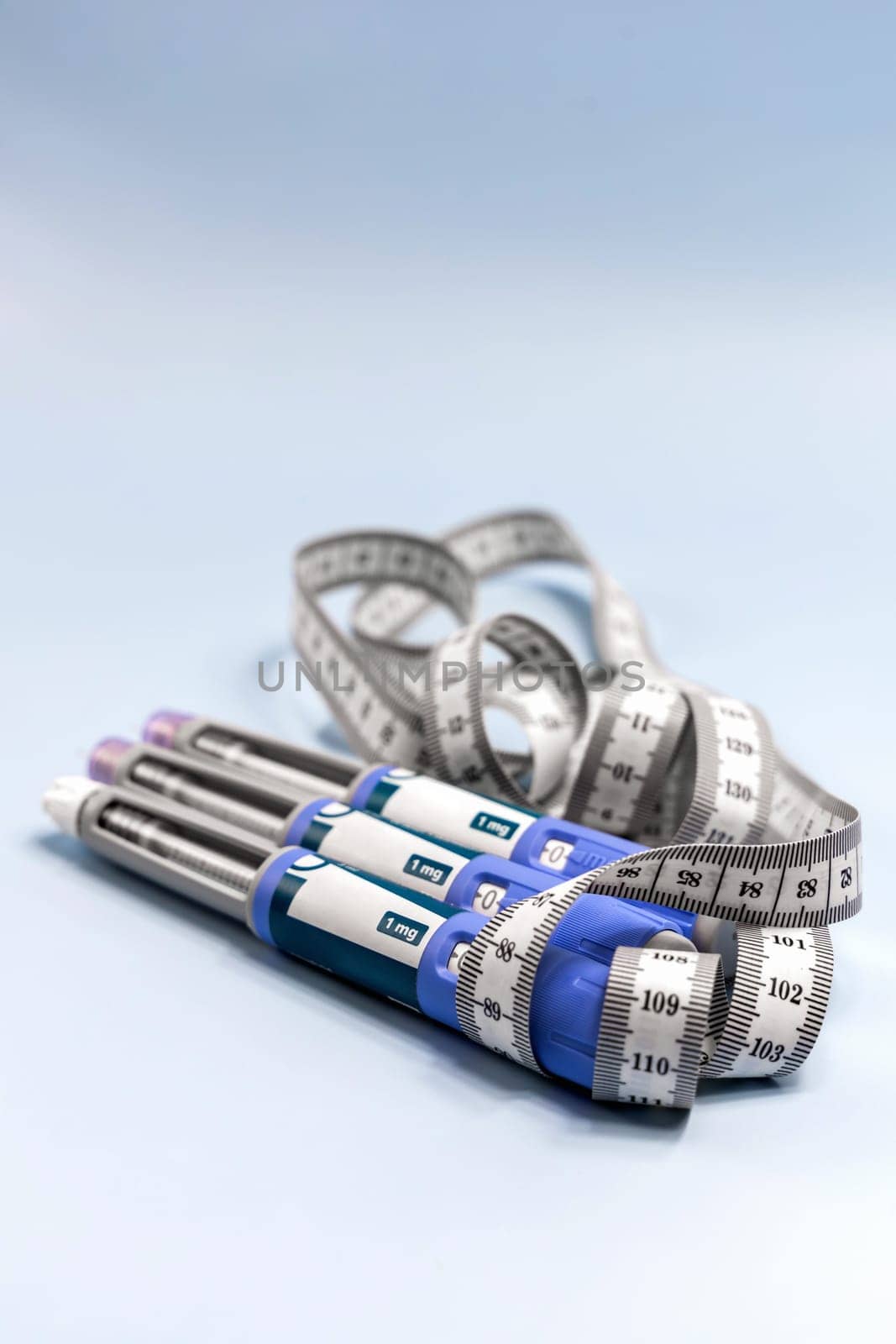 Insulin injection pen or insulin cartridge pen for diabetics and weight loss. Medical equipment for diabetes parients.