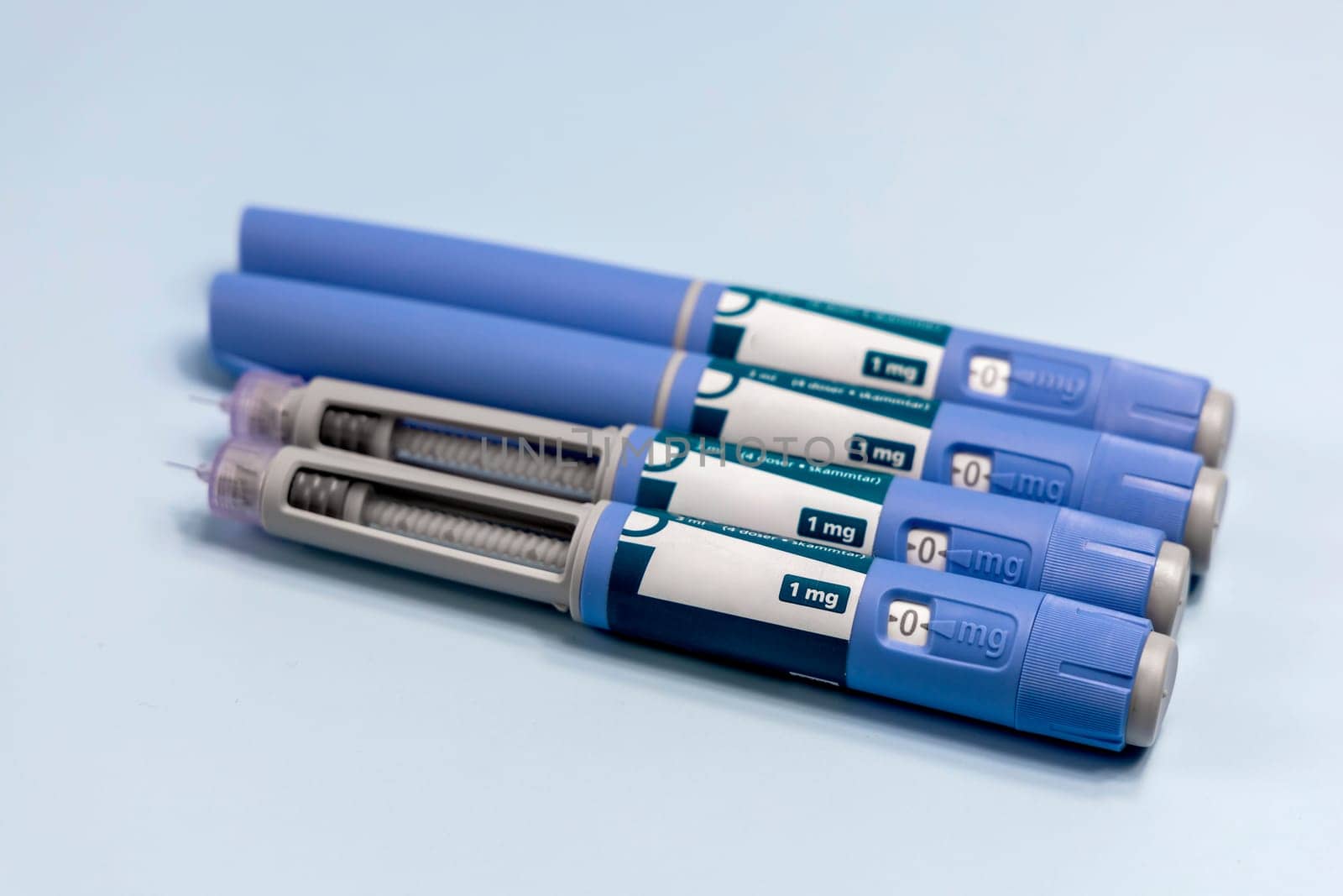 Ozempic Insulin injection pen or insulin cartridge pen for diabetics. Medical equipment for diabetes parients.