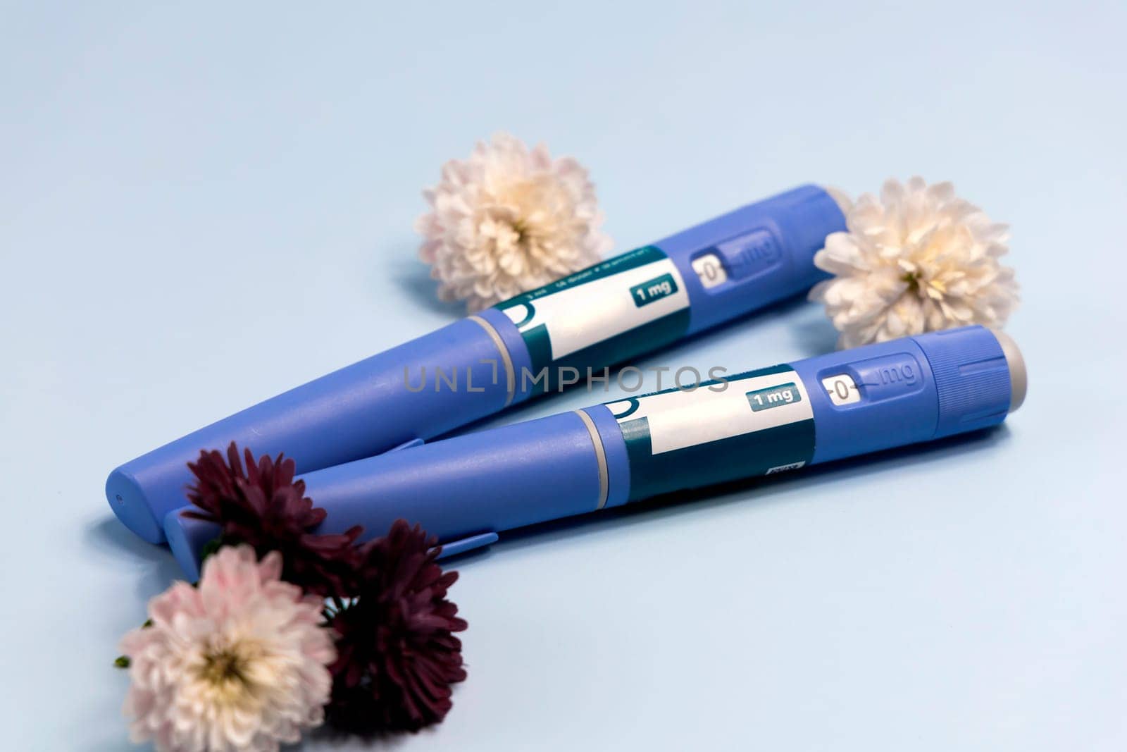 Ozempic Insulin injection pen or insulin cartridge pen for diabetics. Medical equipment for diabetes parients.