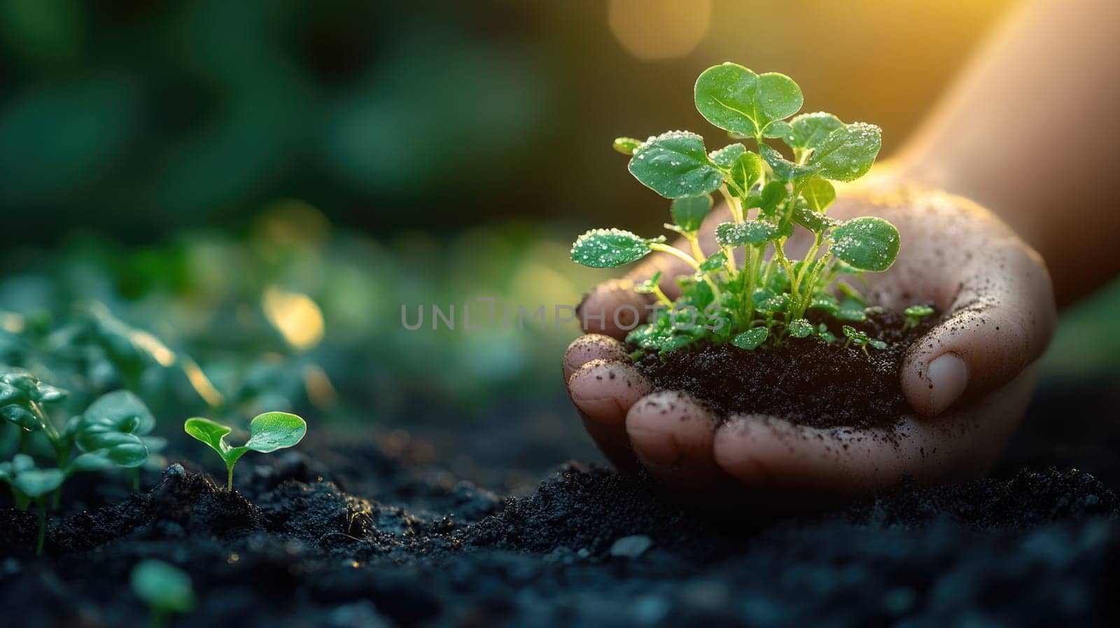 Fresh beginnings: green sprouts symbolizing growth, renewal, representing beauty of nature resilience, promise of new life as they emerge from the earth, vibrant, full of potential