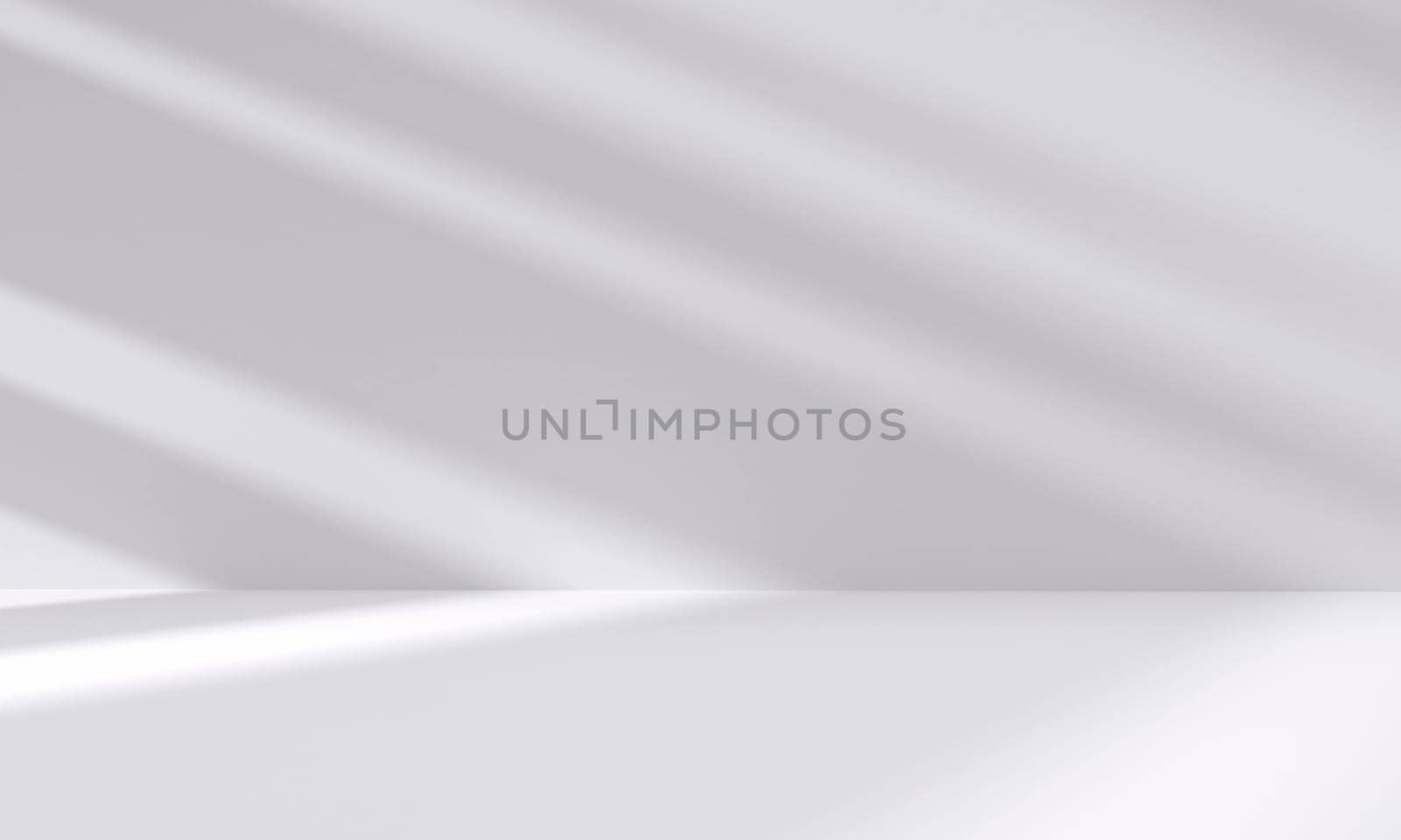 abstract white studio room with light and shadow from window background for product display presentation