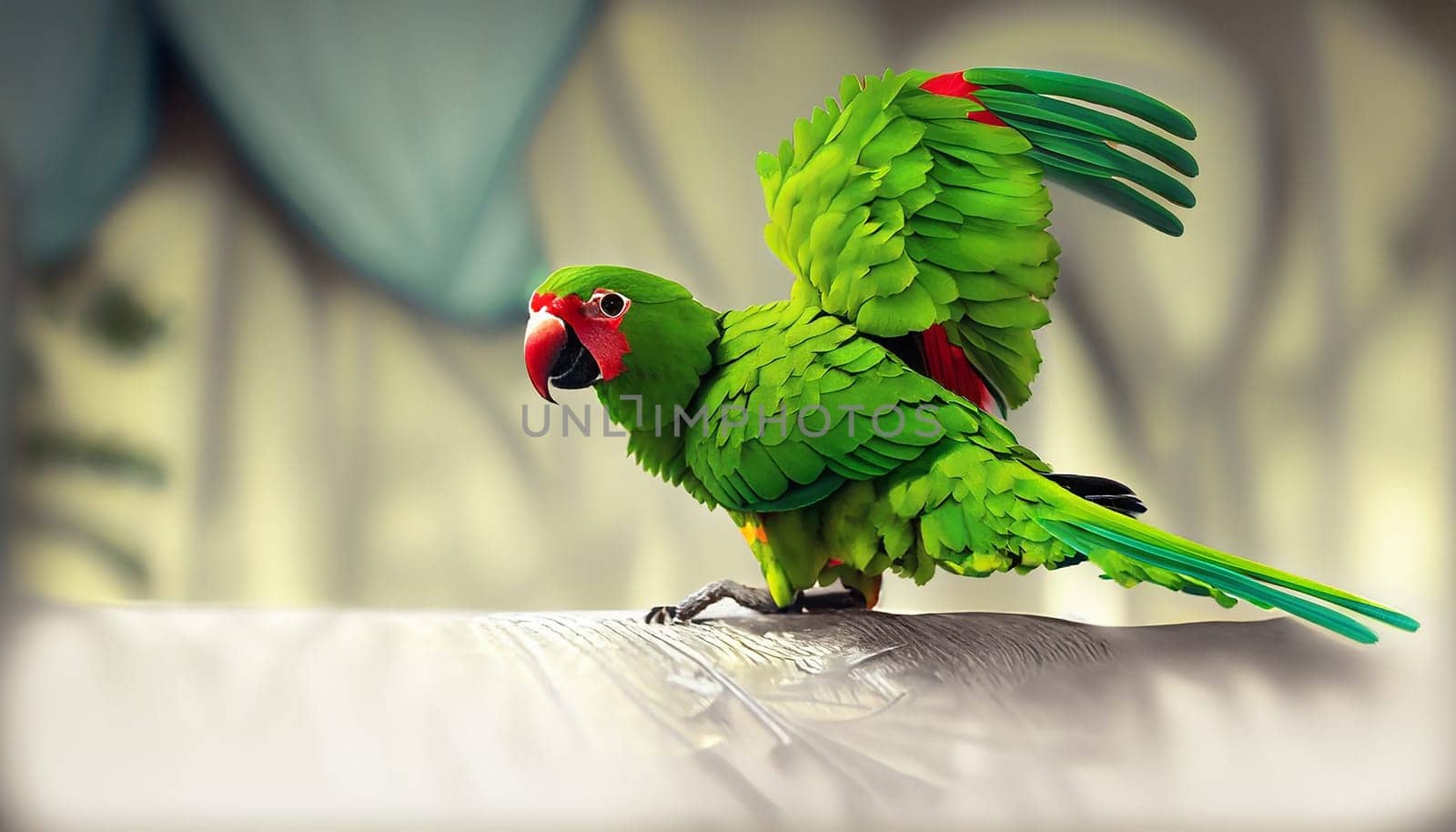 green parrot. green parrot photo .parrot in the garden. green parrot and green background camouflage.
