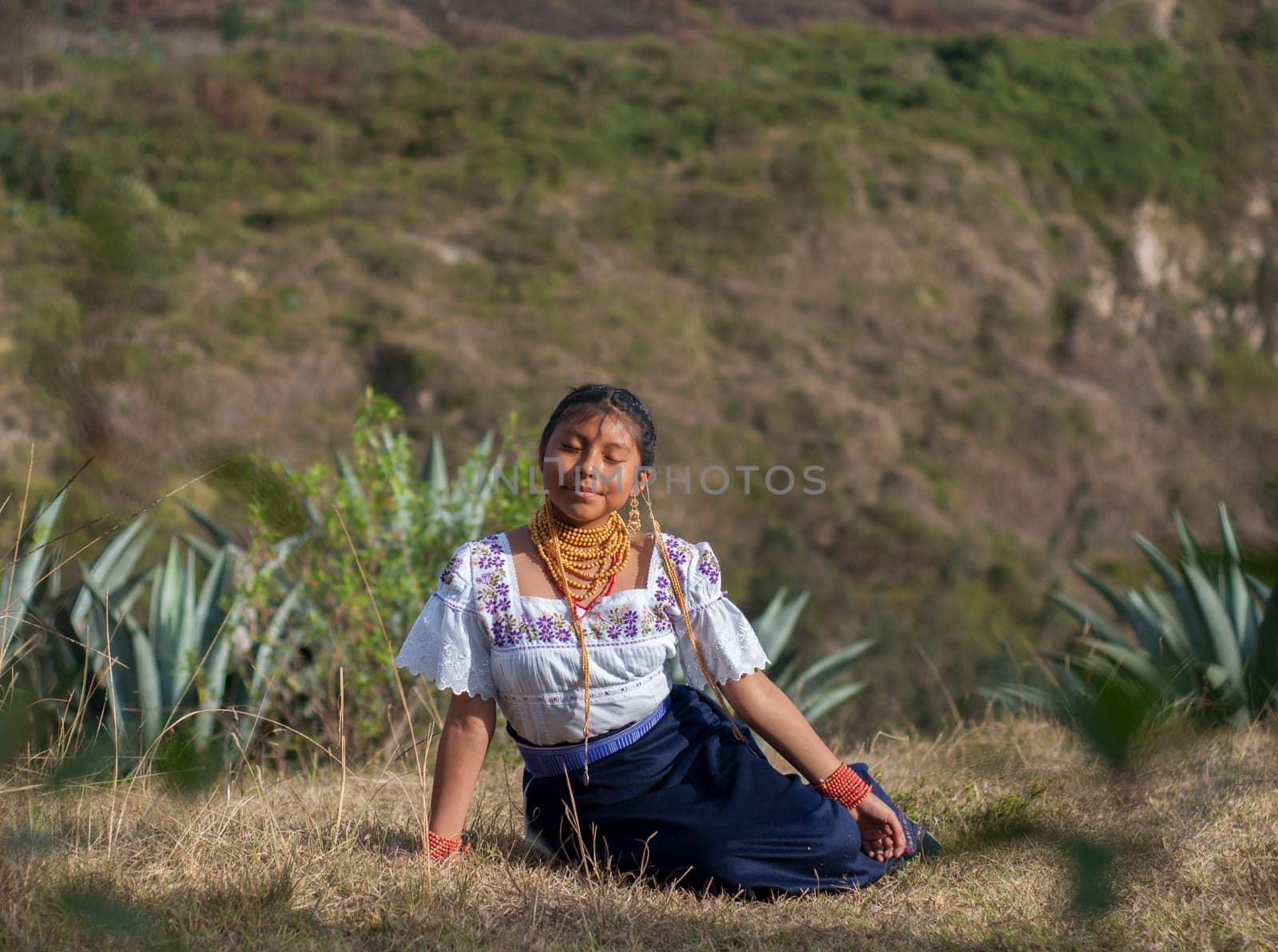 Wilderness Glam: 13-Year-Old Ecuadorian Rocking Traditional Threads and Vintage Gold Bling in the Jungle by Raulmartin