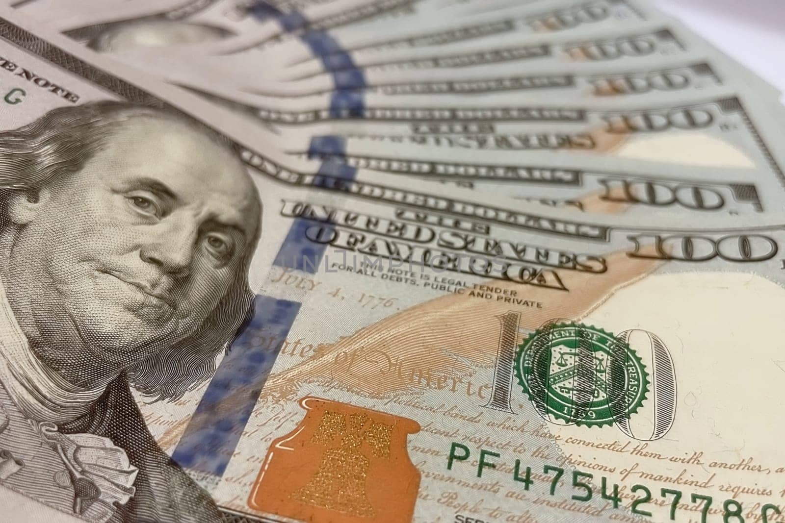 US Dollar Banknotes.A close-up view of various US dollar banknotes. Finance and economy concept.