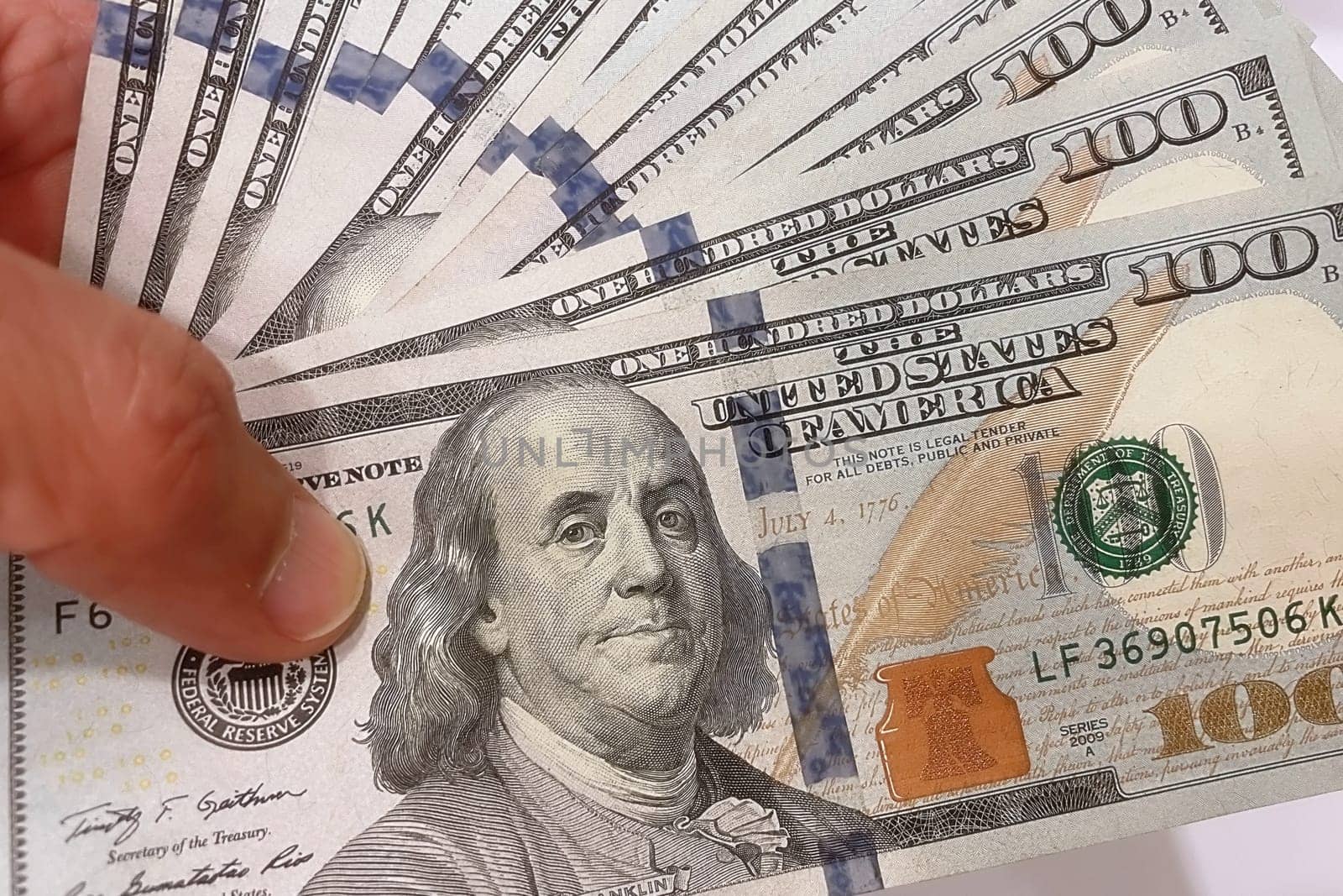 US Dollar Banknotes.A close-up view of various US dollar banknotes. Finance and economy concept.