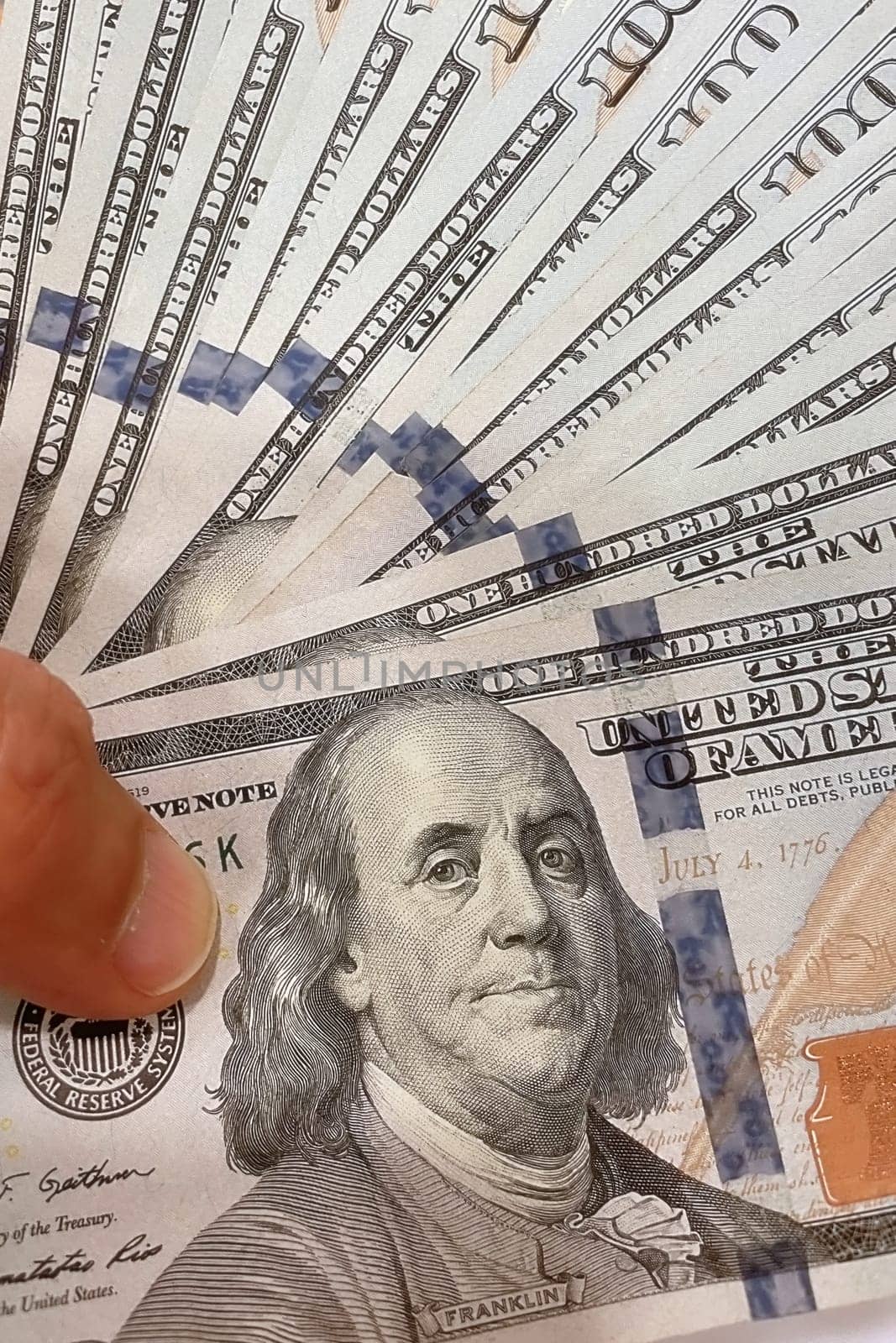 US Dollar Banknotes.A close-up view of various US dollar banknotes. Finance and economy concept.