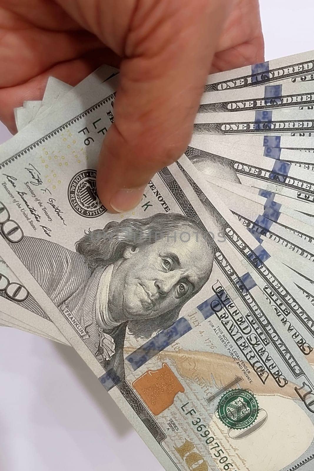 US Dollar Banknotes.A close-up view of various US dollar banknotes. Finance and economy concept.