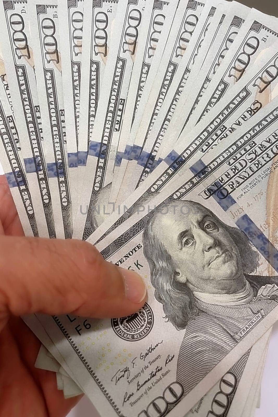 US Dollar Banknotes.A close-up view of various US dollar banknotes. Finance and economy concept.
