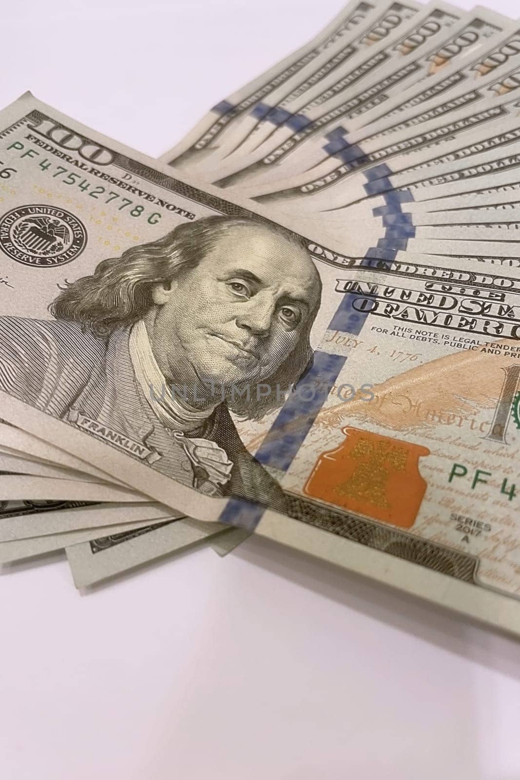US Dollar Banknotes.A close-up view of various US dollar banknotes. Finance and economy concept.