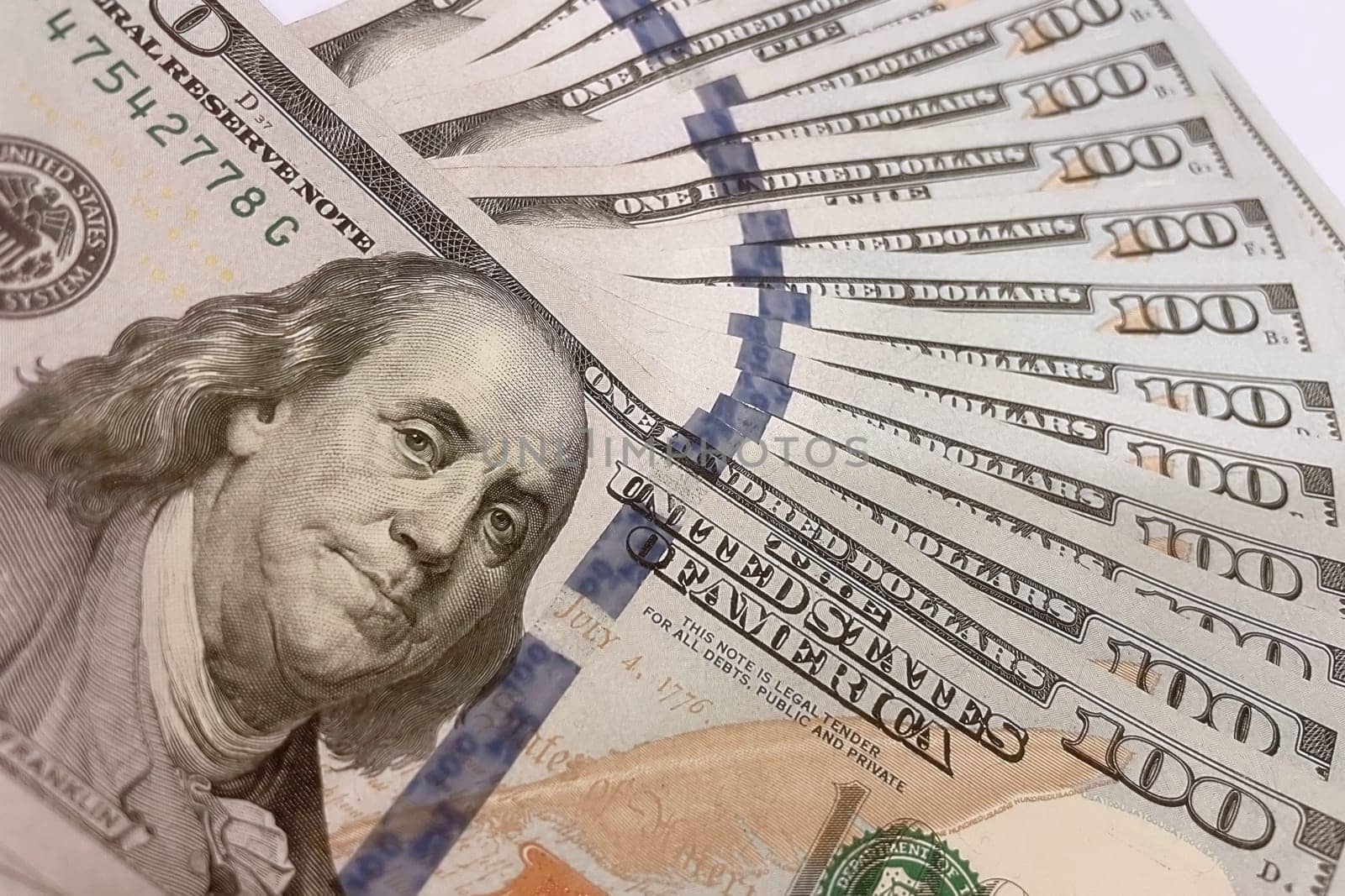 US Dollar Banknotes.A close-up view of various US dollar banknotes. Finance and economy concept.