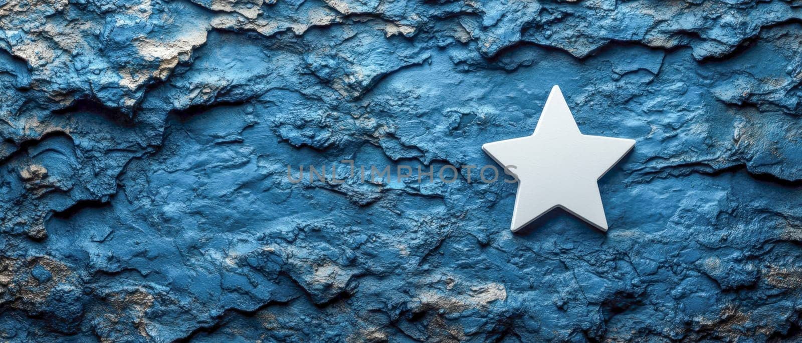 Presidents' Day. A clean, white star centered on a rugged blue background, ideal for Presidents' Day designs and decorations