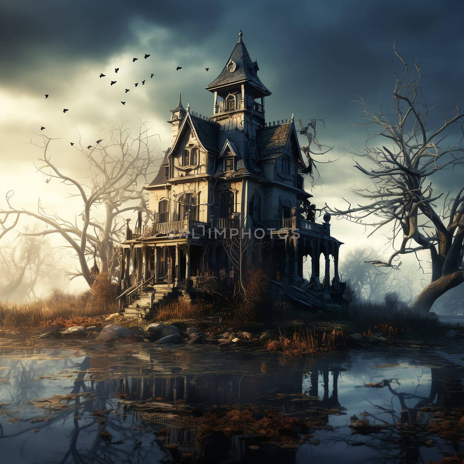 Cartoon Halloween spooky house. by AndreyKENO