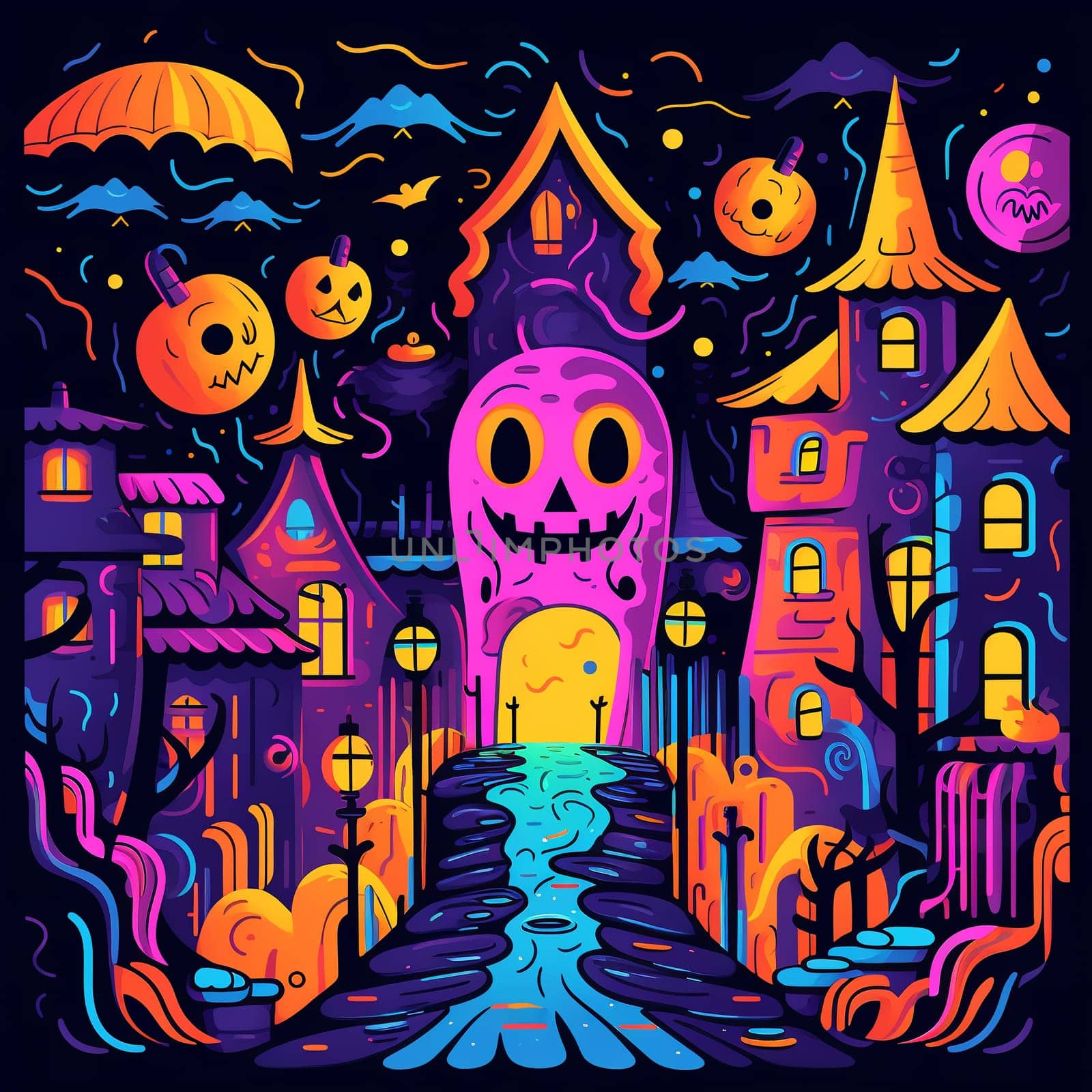 Cartoon Halloween spooky house. by AndreyKENO