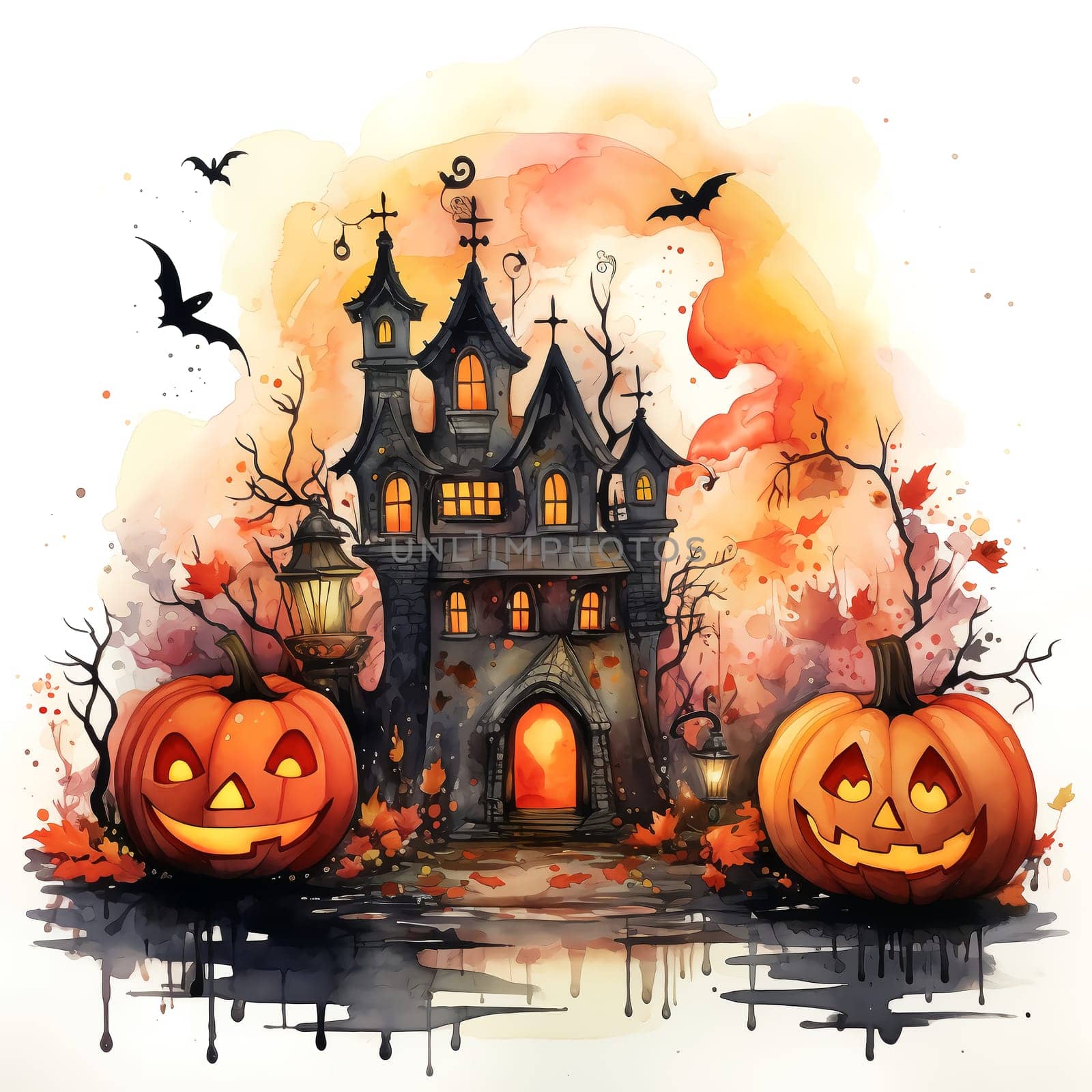 Cartoon Halloween spooky house. by AndreyKENO