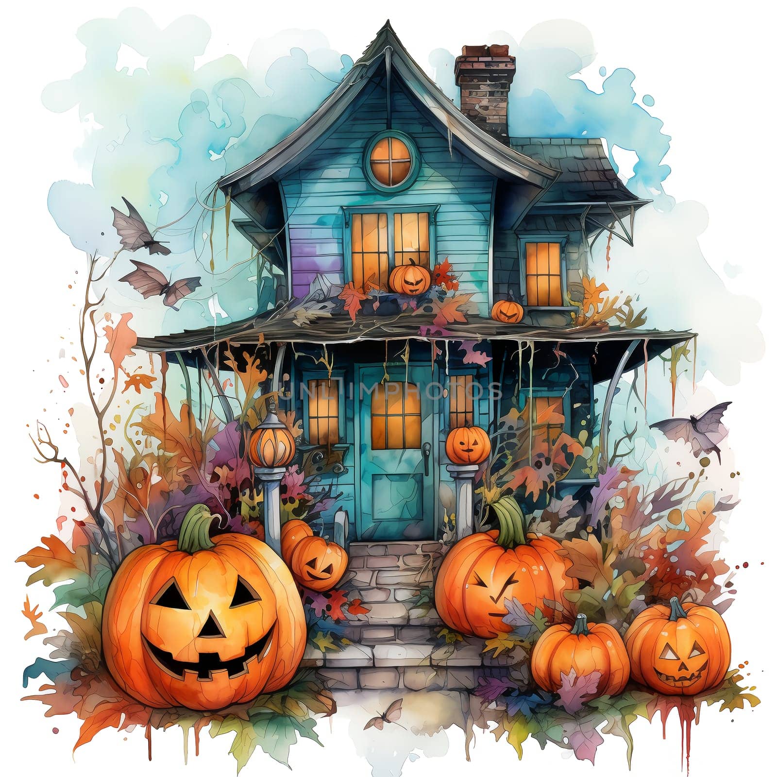 Cartoon Halloween spooky house. by AndreyKENO