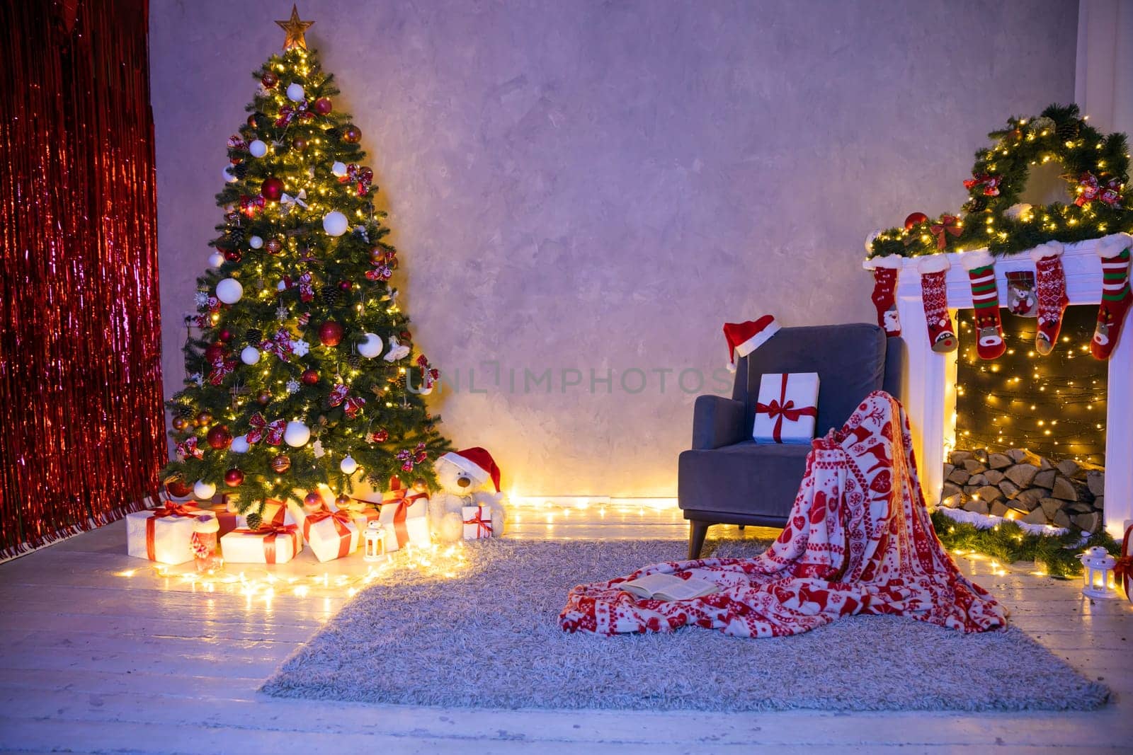 New Year's interior Christmas tree holiday Christmas by Simakov
