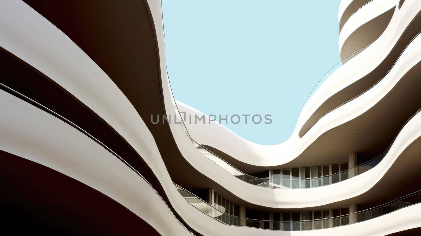 Architecture abstract, curve, wave. Generative AI imageG33.