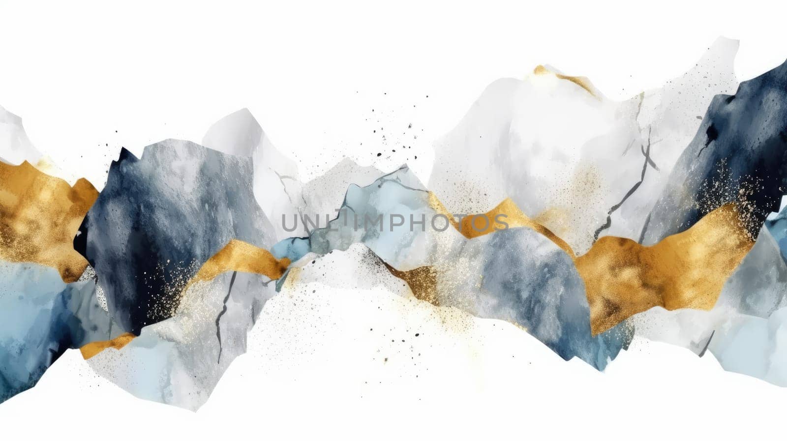 Abstract watercolor artwork mixed with buzzy geometric shapes for background of social media banner generative AI image