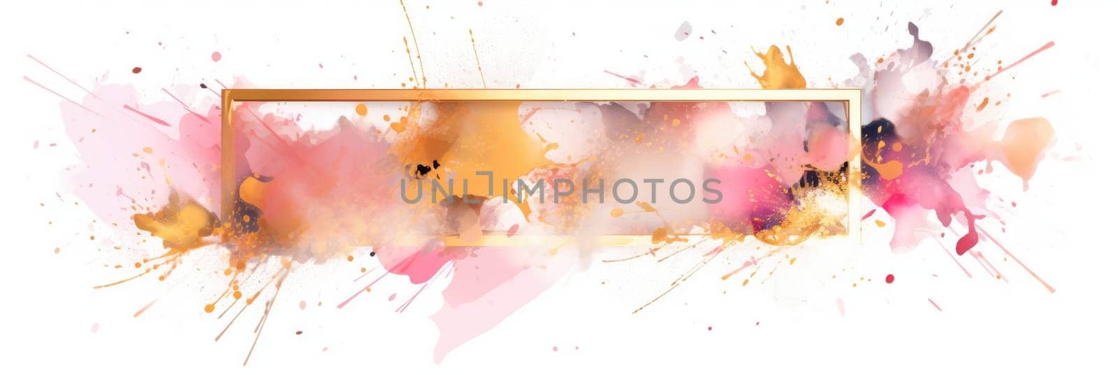 Abstract watercolor artwork mixed with buzzy geometric shapes for background of social media banner generative AI image