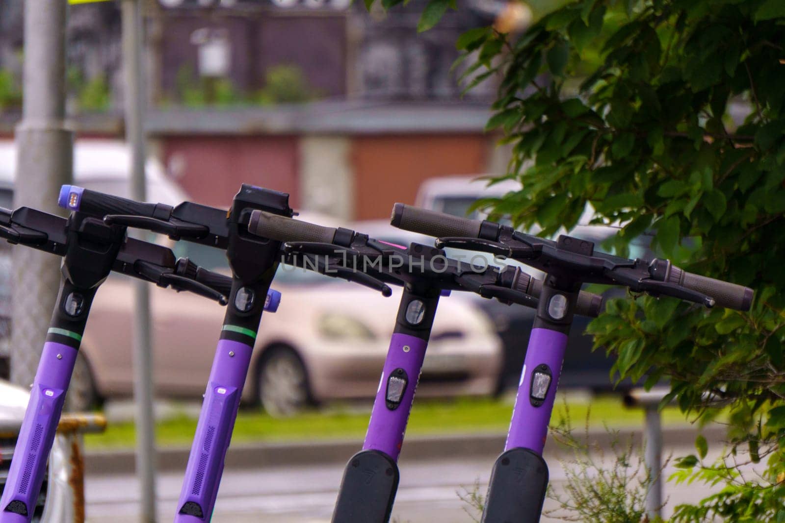 Electric scooters, an image of the concept of urban transport. Selective focus by darksoul72