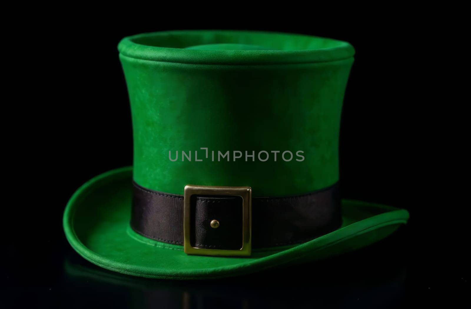 Green St. Patrick's Day hat isolated on a black background