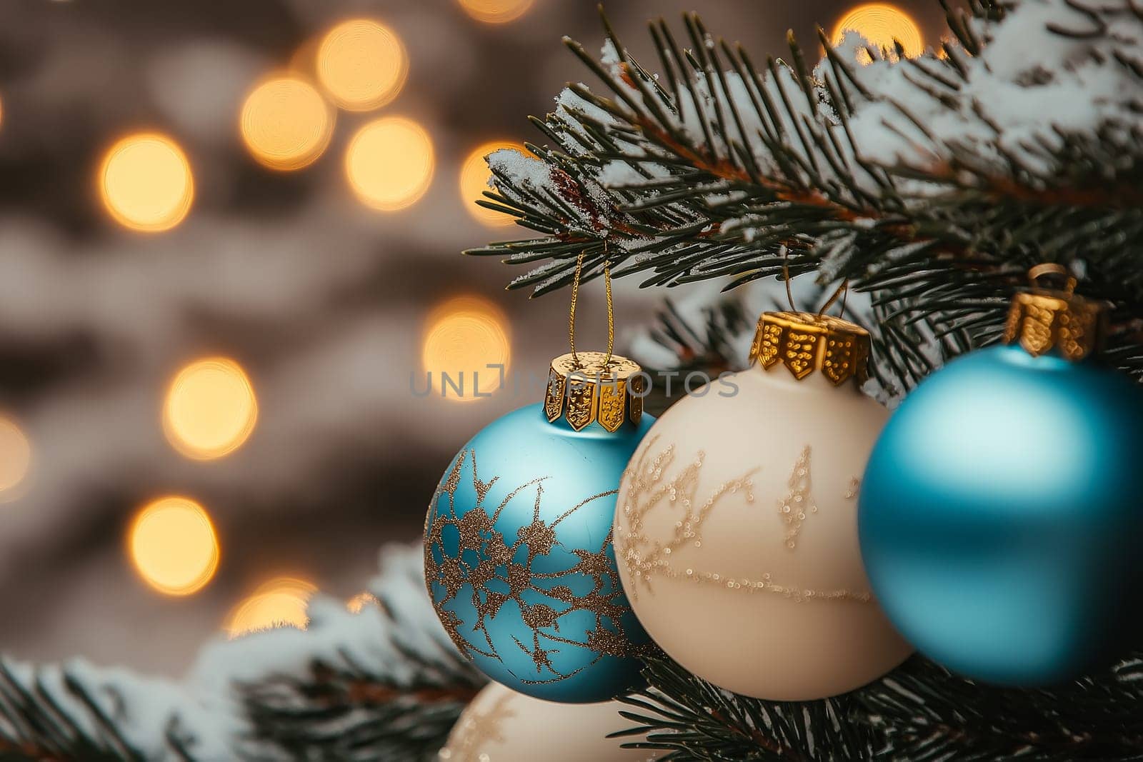 Christmas background with decorations. With copyspace.