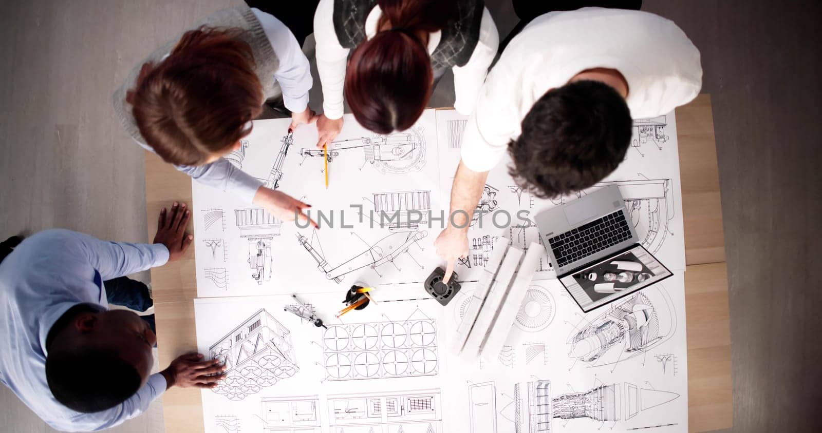 Mechanical Part Design Blueprint. Technical Document Paper