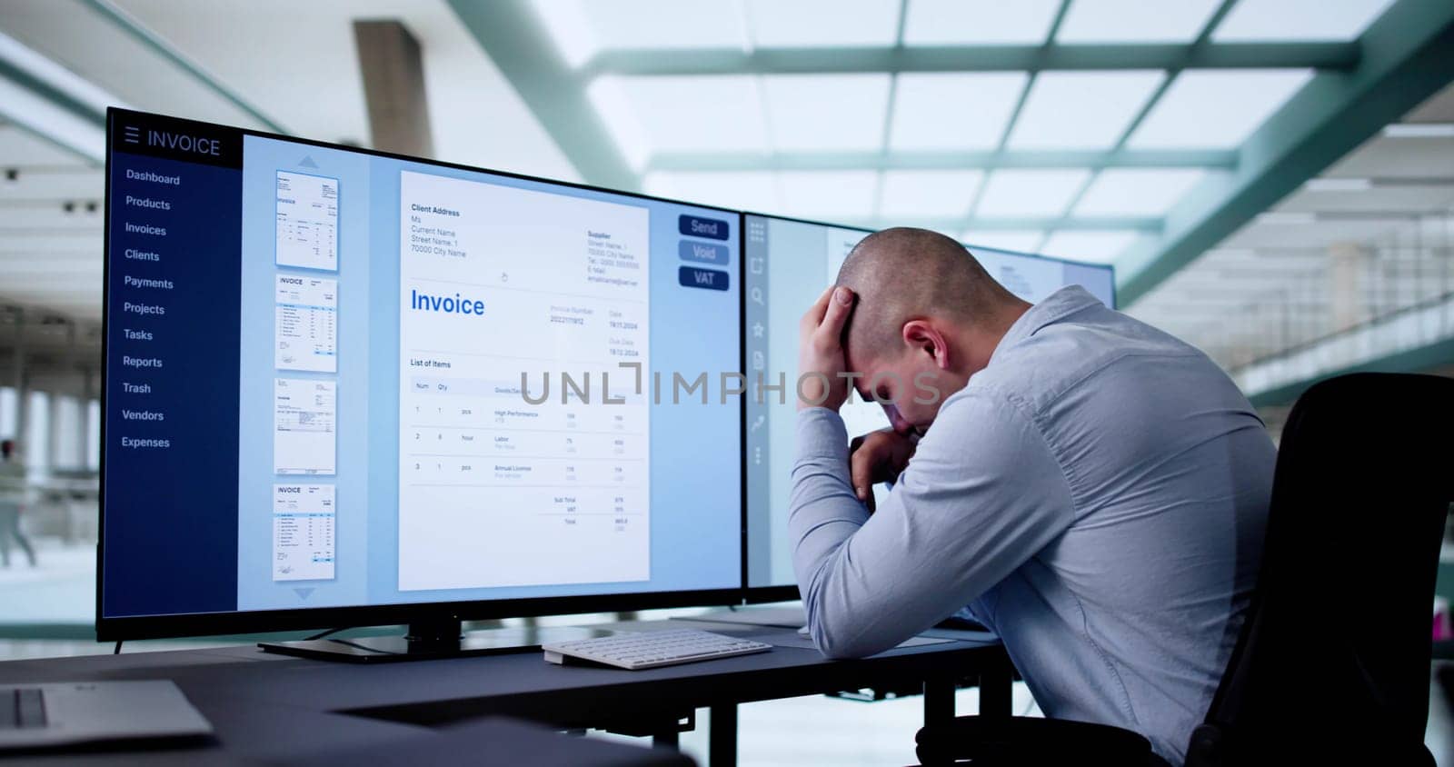 Sad Frustrated Accountant Man