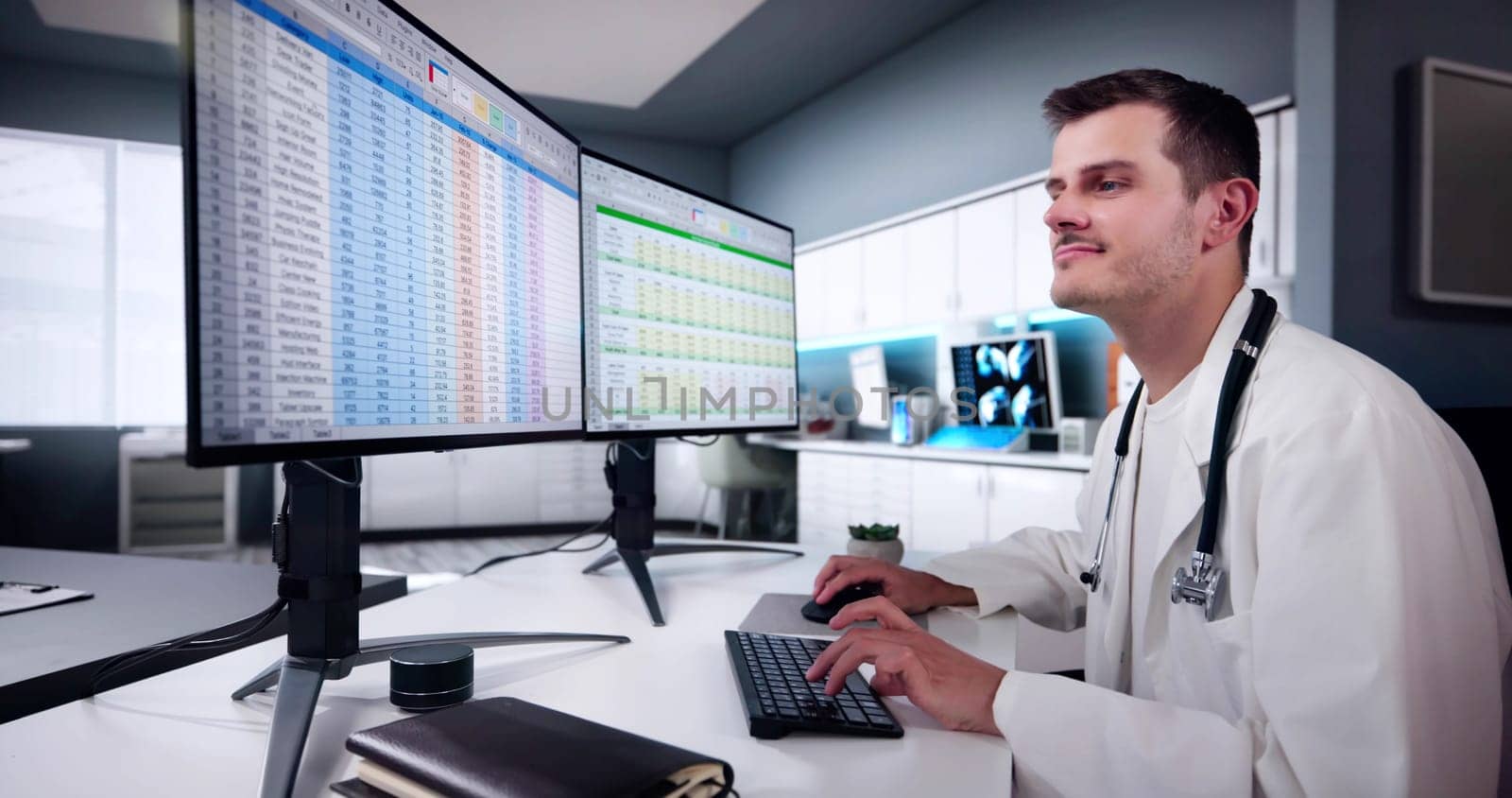Hospital Doctor Using Spreadsheet For Billing Codes