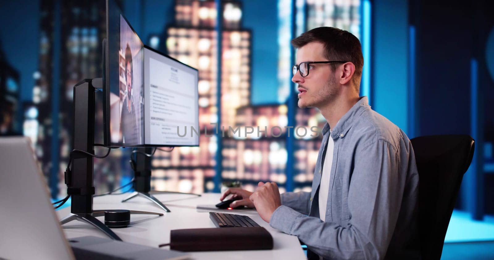 Business Interview For Law Job On Computer