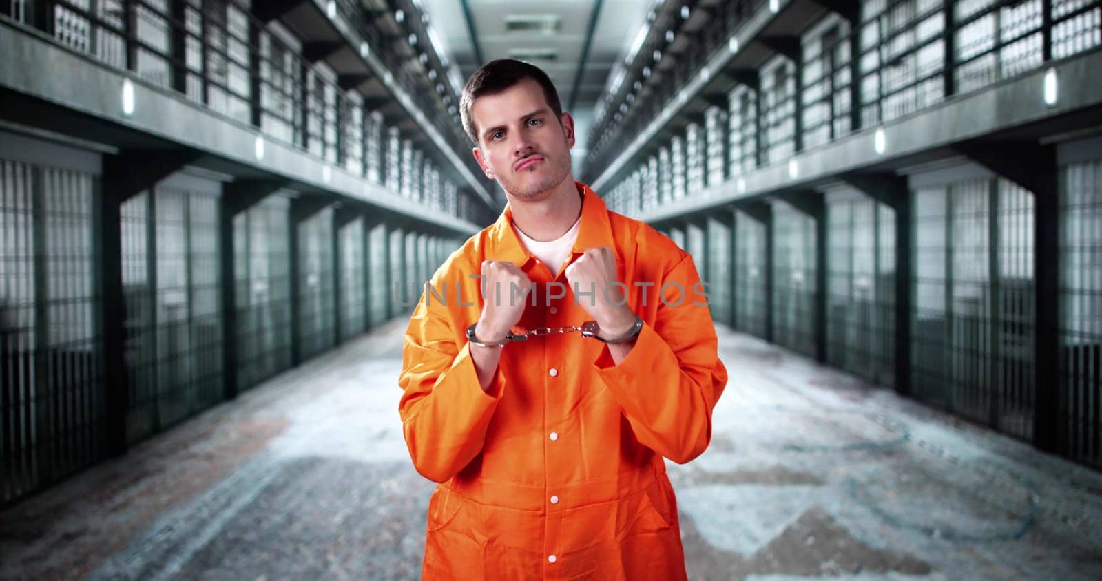 Man In Prison Or Jail in Orange Uniform