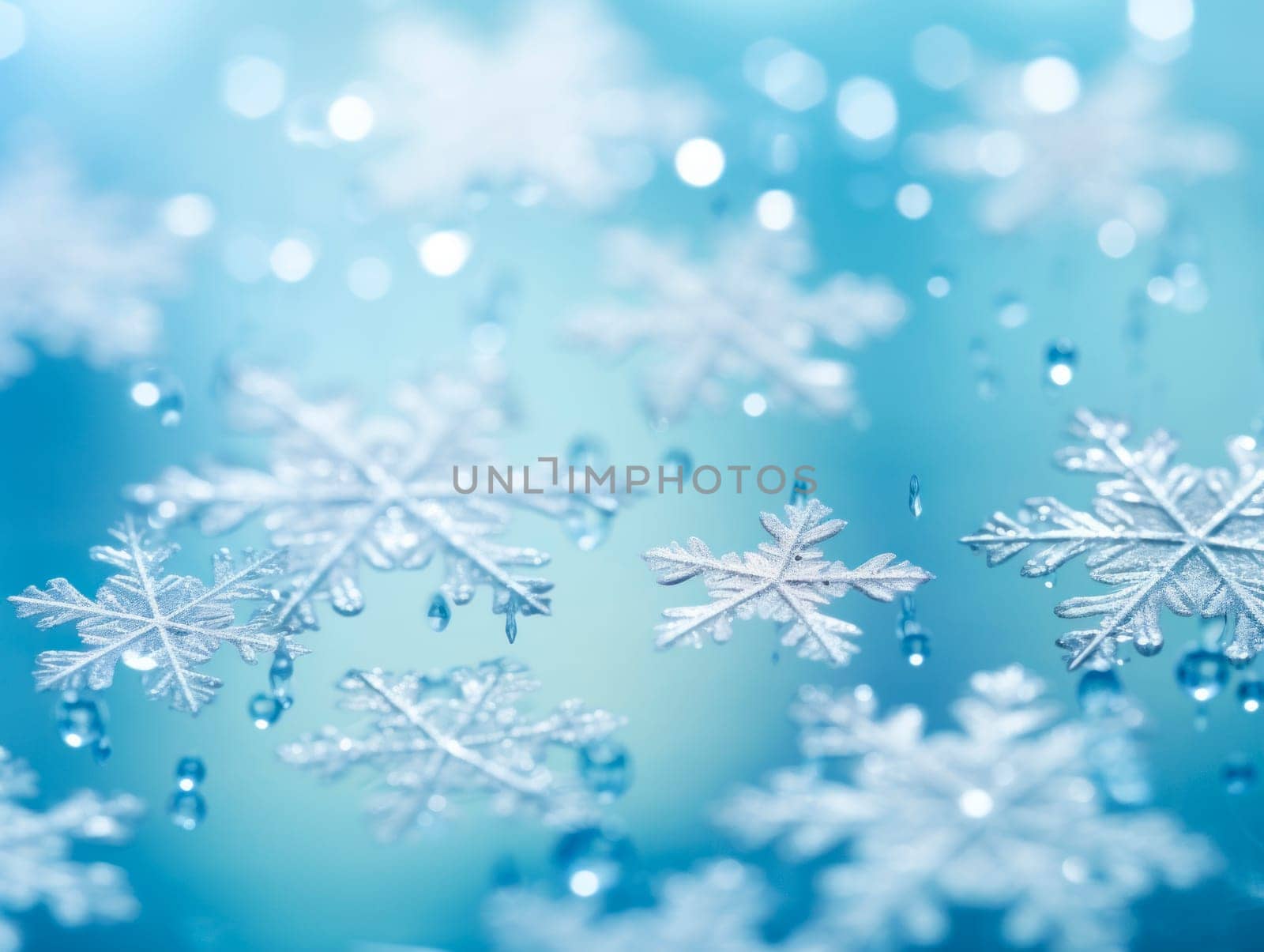 Background of snowflakes in blur.