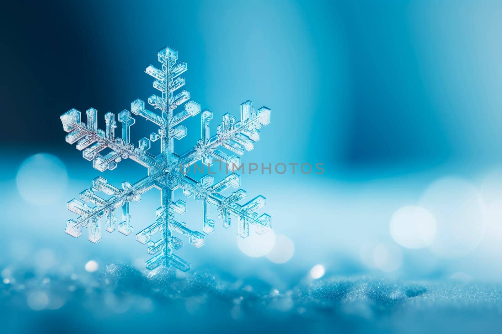 Snowflake close-up, background in blur by Spirina