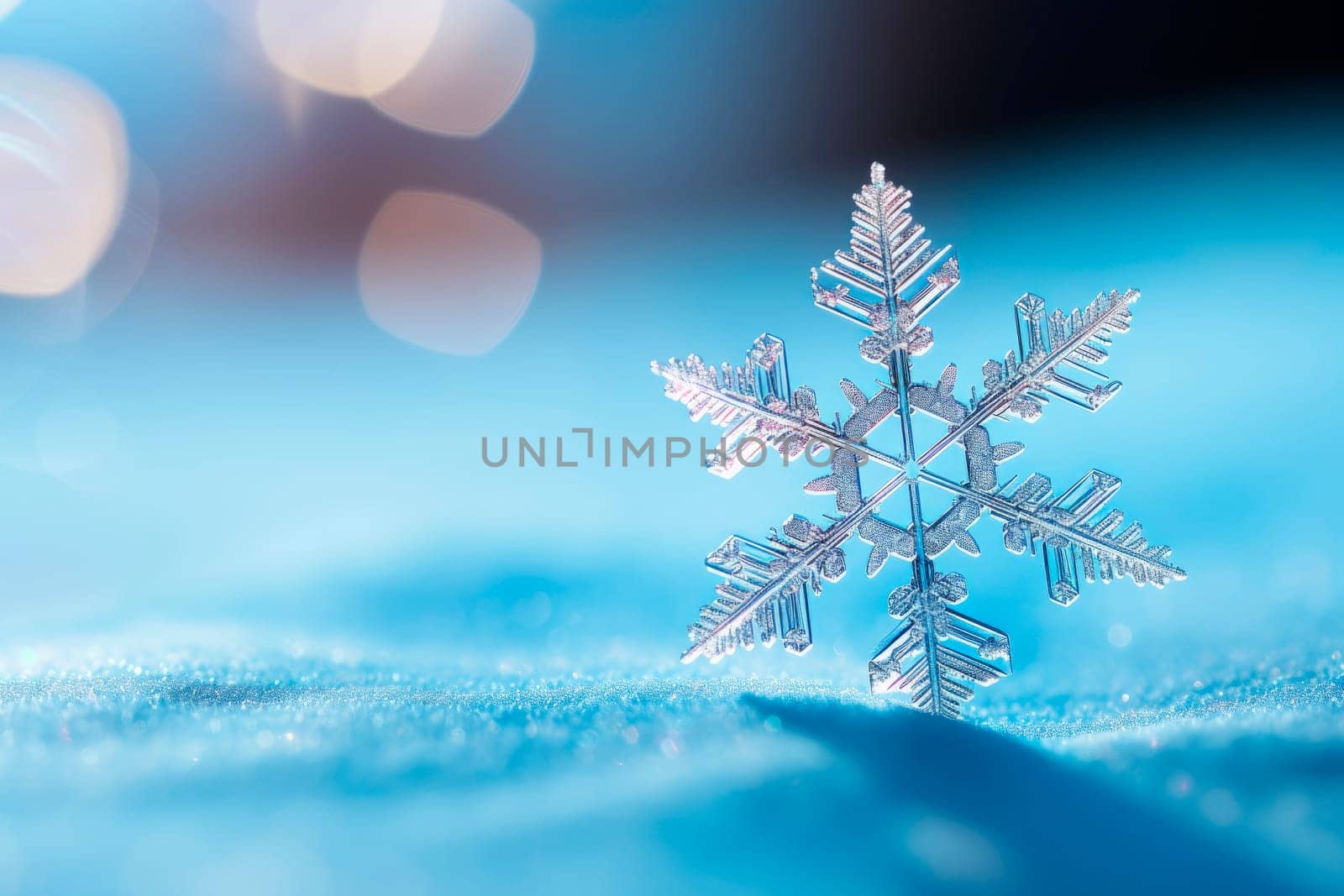 Snowflake close-up, background in blur by Spirina