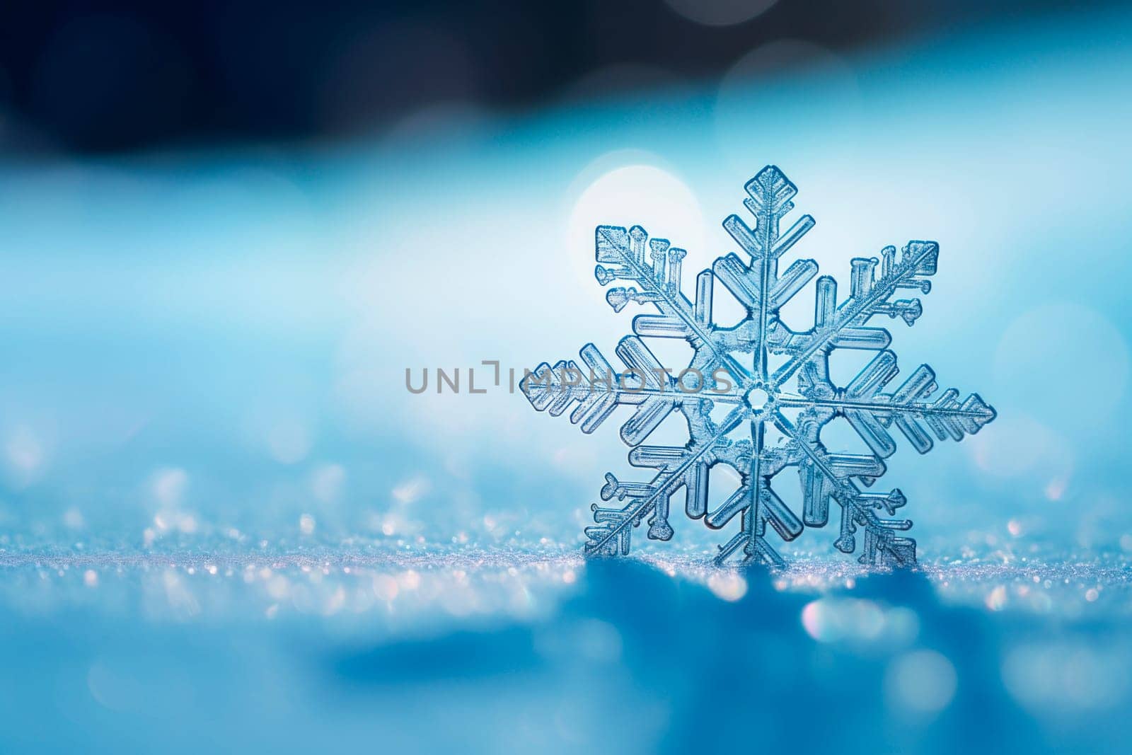 Snowflake close-up, background in blur by Spirina